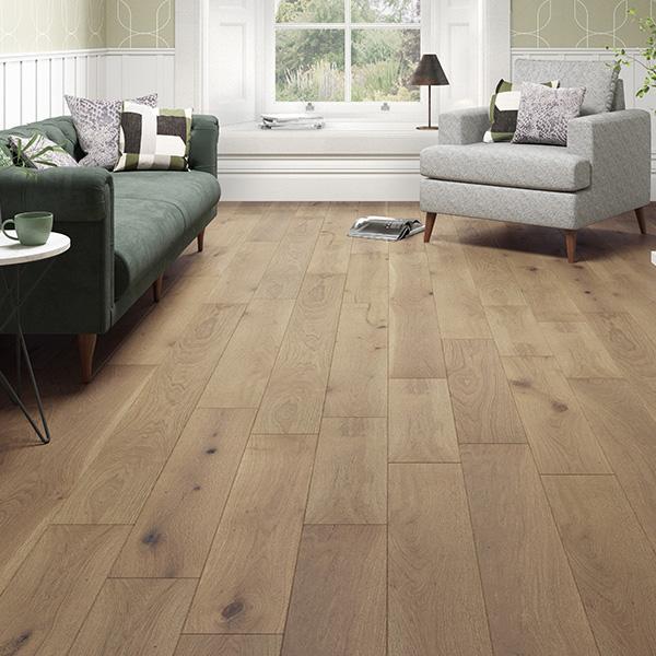 Home Choice Engineered European Rustic Oak Flooring 14mm x 190mm Blonde Matt Lacquered